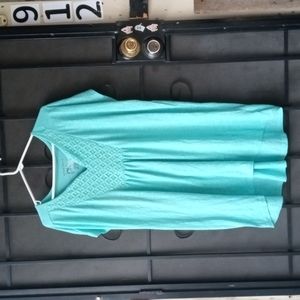 Just My Size Teal Lace Detail Top Size 3X